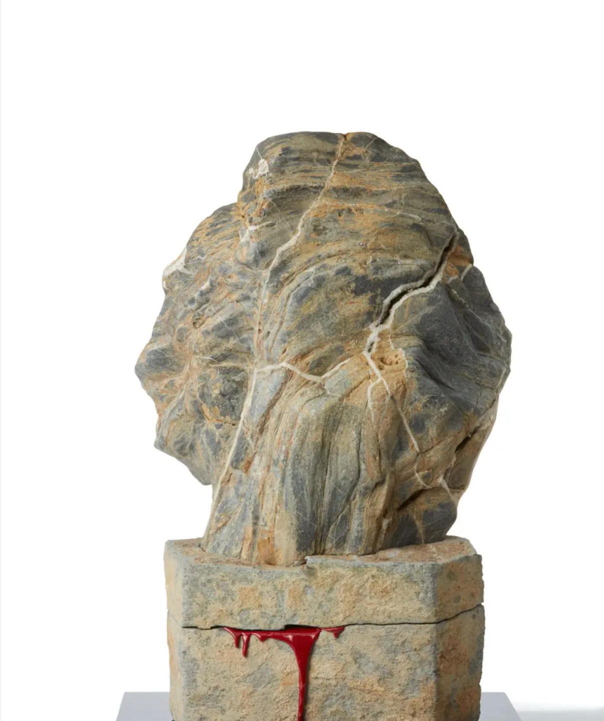 Skopephilios — buste naturel en marbre noir et quartz